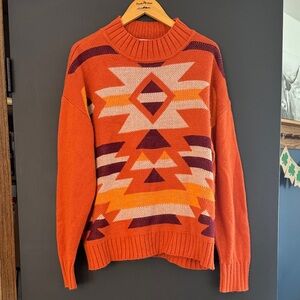 Patterned Orange Sweater